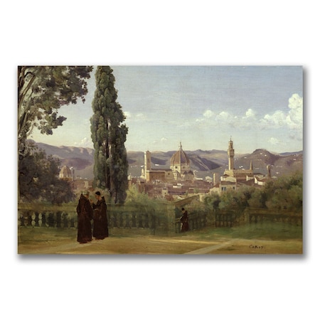 Trademark Fine Art Jean Baptiste Corot 'View of Florence' Canvas Art, 30x47 BL0541-C3047GG